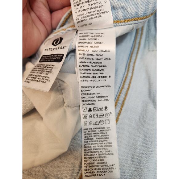 Levi's Women's Light Wash Button Fly Distressed Ribcage Straight Ankle Jeans 20W - Picture 5 of 9